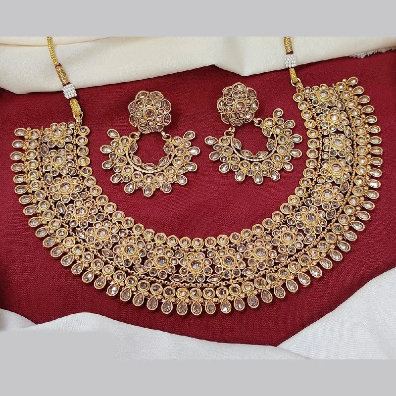 Manisha Jewellery Gold Plated Crystal Stone Necklace Set