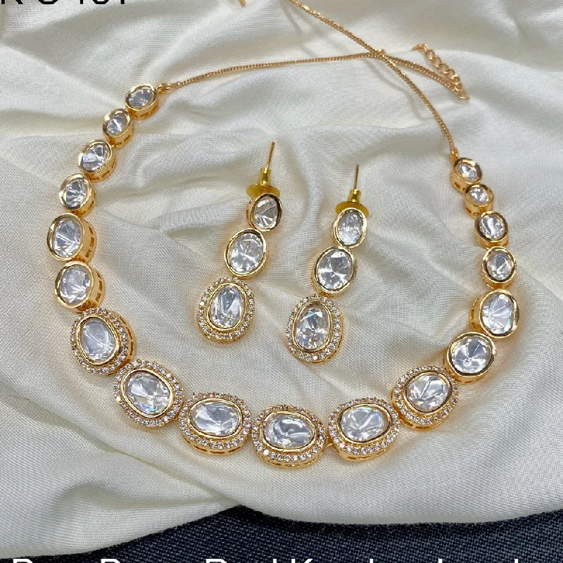 Royal Kundan Jewellery Gold Plated Polki Kundan Necklace Set