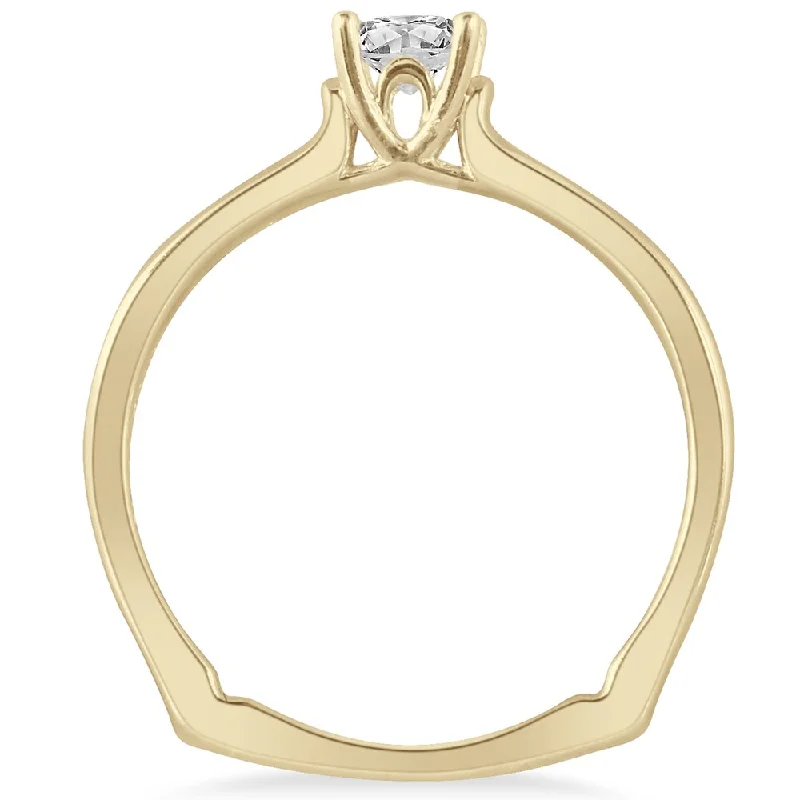 Marquee 14K Yellow Gold 1/3 Carat Princess Cut Diamond Ring