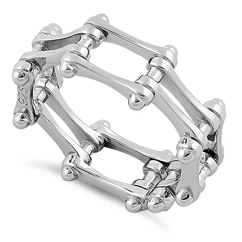 Sterling Silver Motorcycle Chain Ring