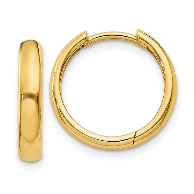 Curata 14k Yellow Gold Polished Hinged Hoop Earrings - 11x4mm