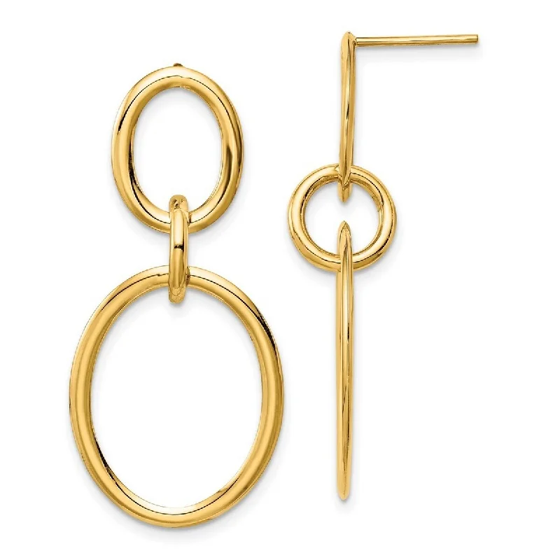 Curata 14k Yellow Gold Hoop Earrings - 38x17mm Wide