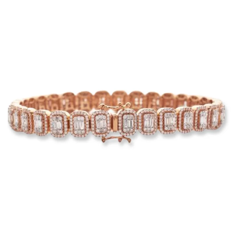 14KR+W 9.00CTW BAGUETTE DIAMOND BRACELET