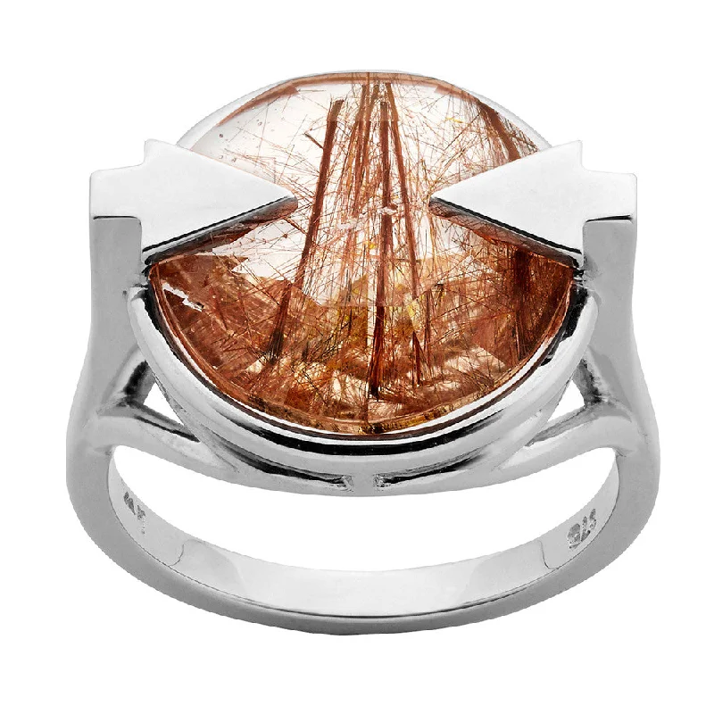 Karen Walker Navigator Rutilated Quartz Ring - Sterling Silver