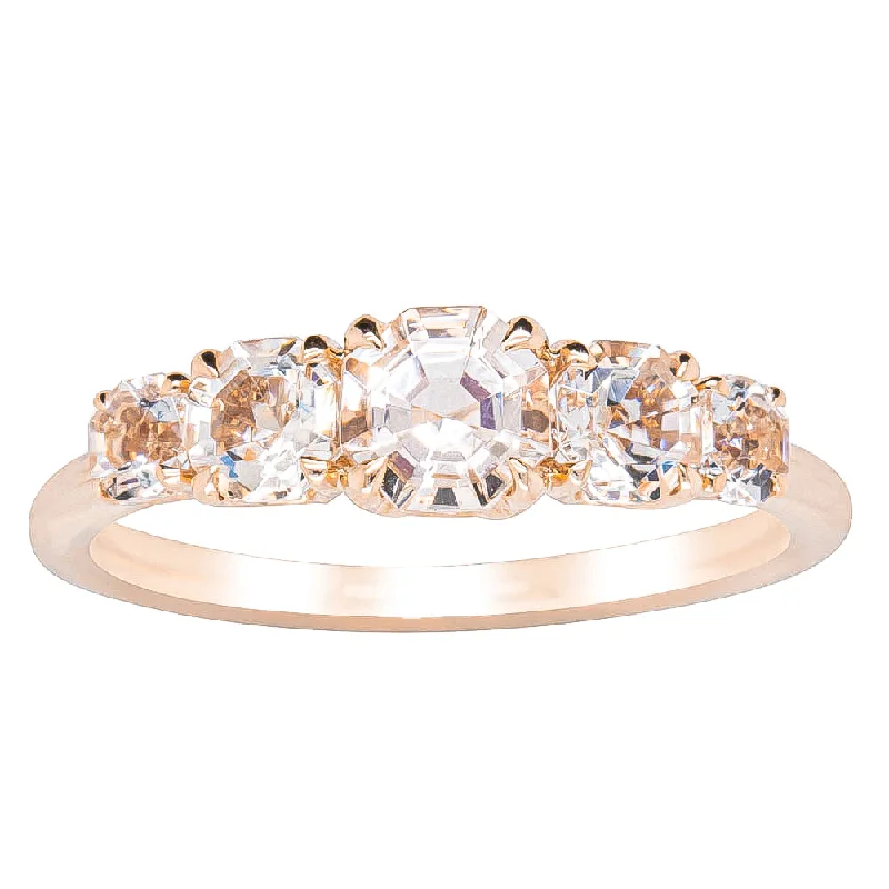 18ct Rose Gold Five Stone Morganite Octavia Ring