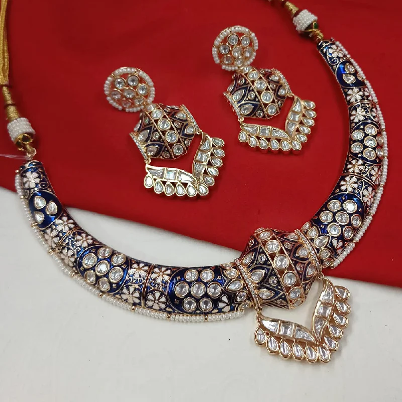 Padmawati Bangles Gold Plated Polki Kundan Stone And Pearls Choker Necklace Set