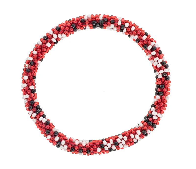 Game Day Roll-On® Bracelet <br> Red, Black, & White Speckled