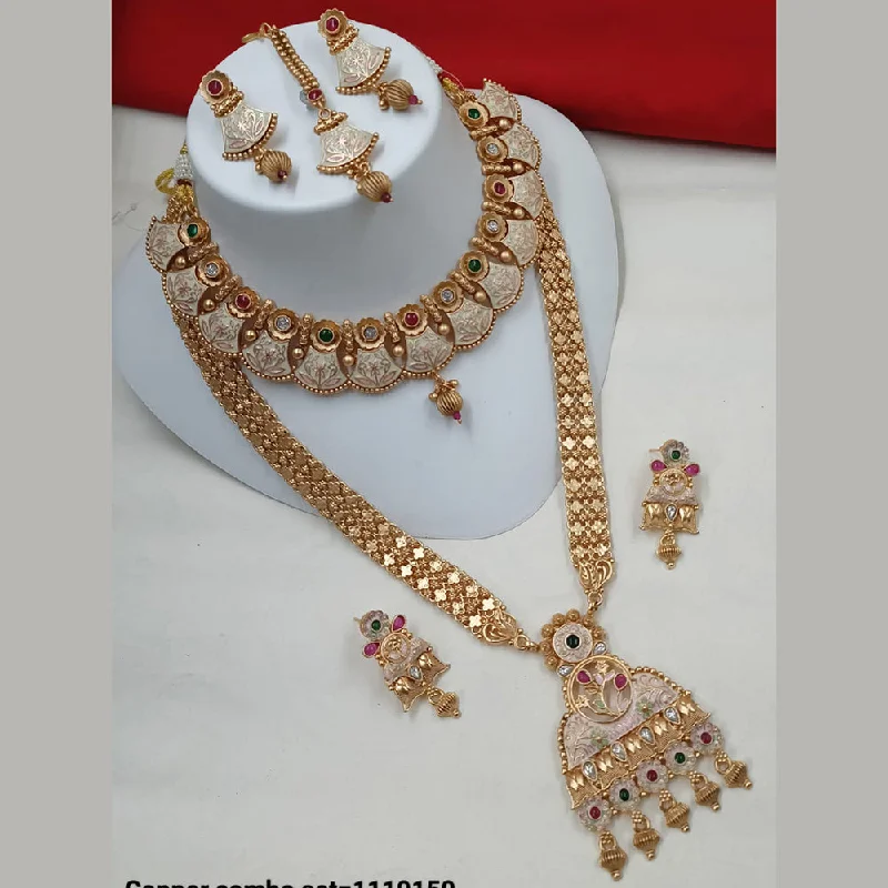 Padmawati Bangles Gold Plated Kundan Stone And Double Necklace Set