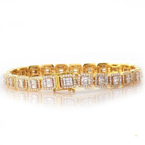 14KY+W 7.75CTW BAGUETTE DIAMOND BRACELET