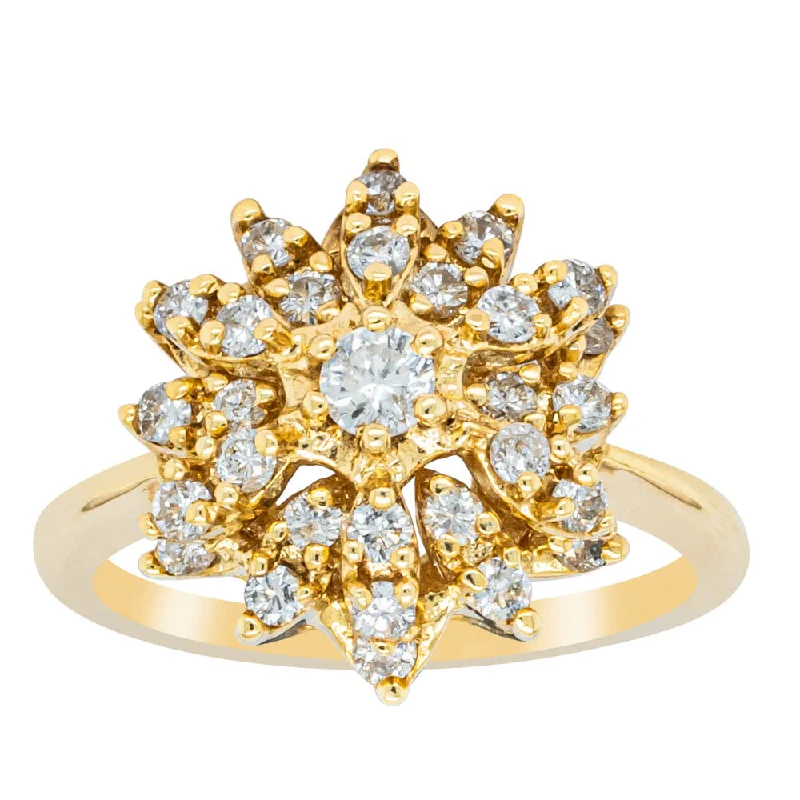 Deja Vu 18ct Yellow Gold .70ct Diamond Cluster Ring