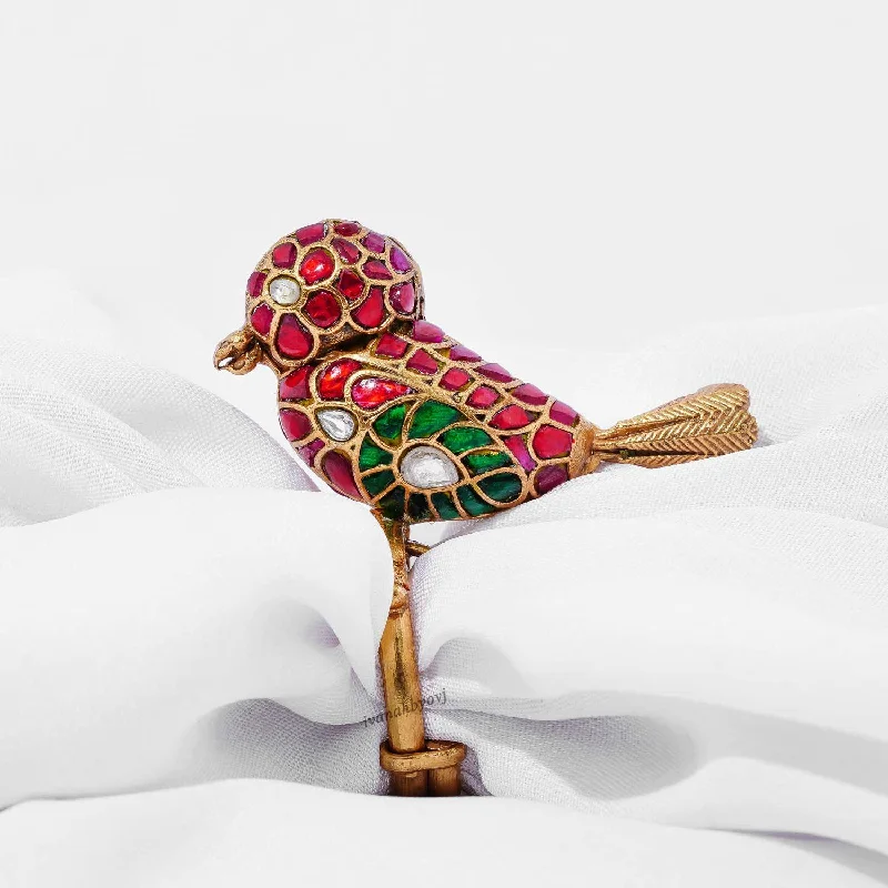 Designer Kundan Sparrow Ring