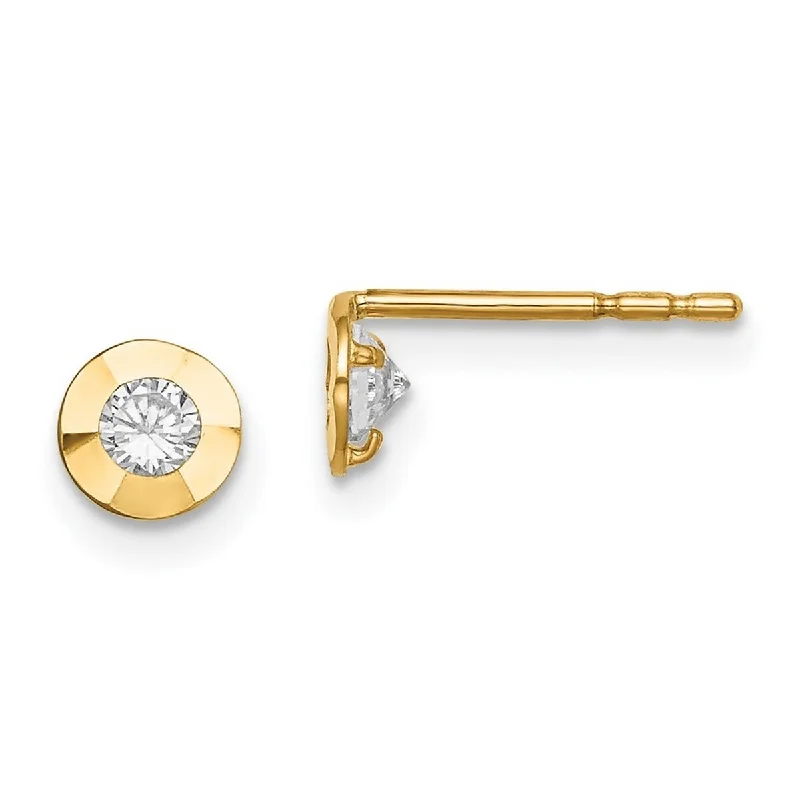 Curata 14k CZ Cubic Zirconia Post Earrings