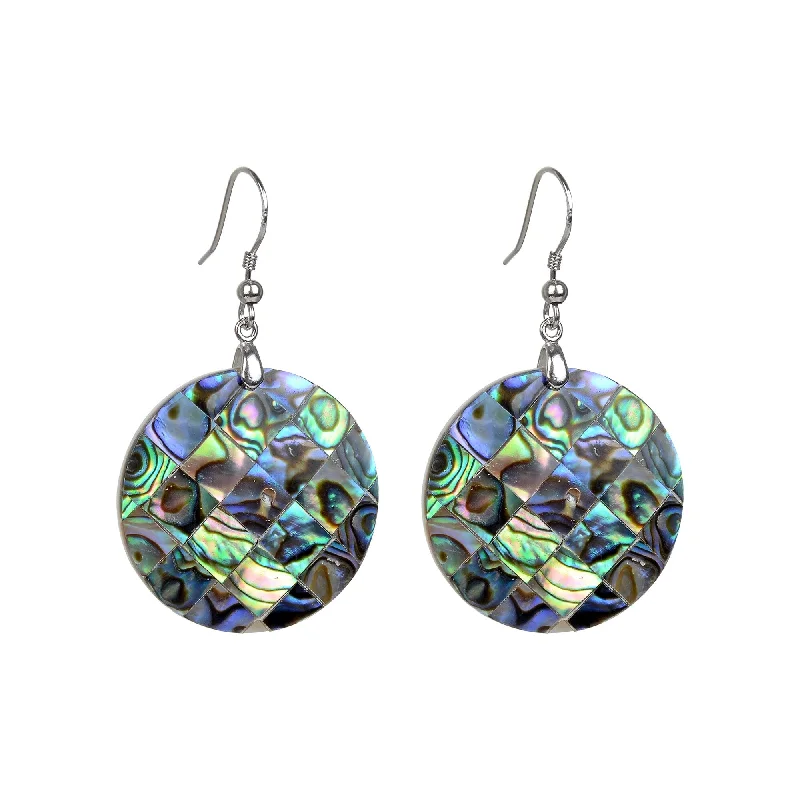 Sterling Silver with Abalone Shell Dangle Earrings