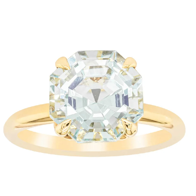 18ct Yellow Gold Aquamarine Octavia Ring