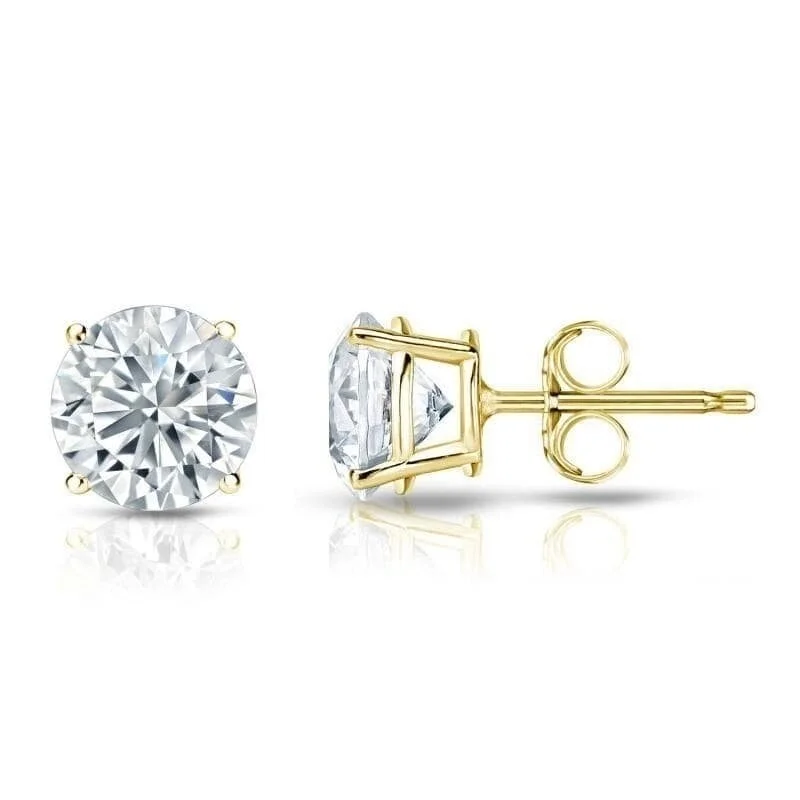 Auriya 1 3/4ctw Round Diamond Stud Earrings 18kt Gold GIA Certified