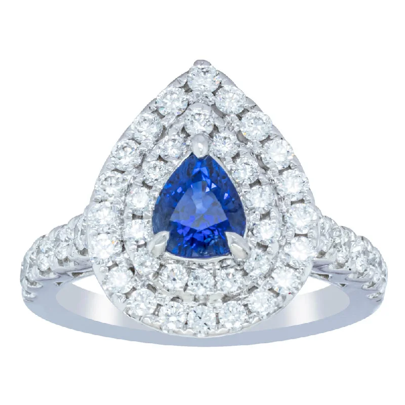 18ct White Gold Sapphire & Diamond Ring