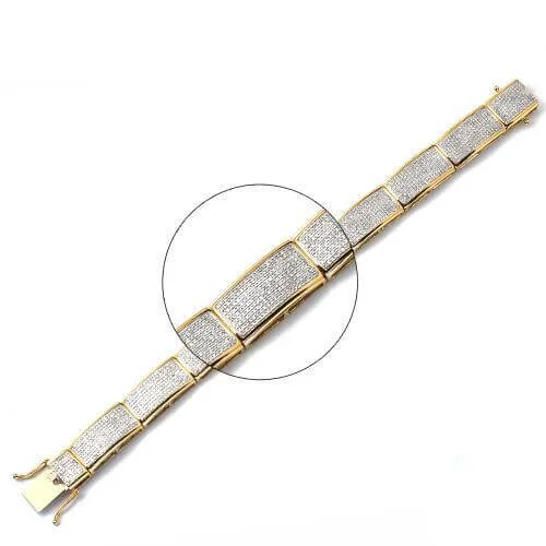 10KY 5.00CTW DIAMOND MENS FLAT PAVE BRACELET