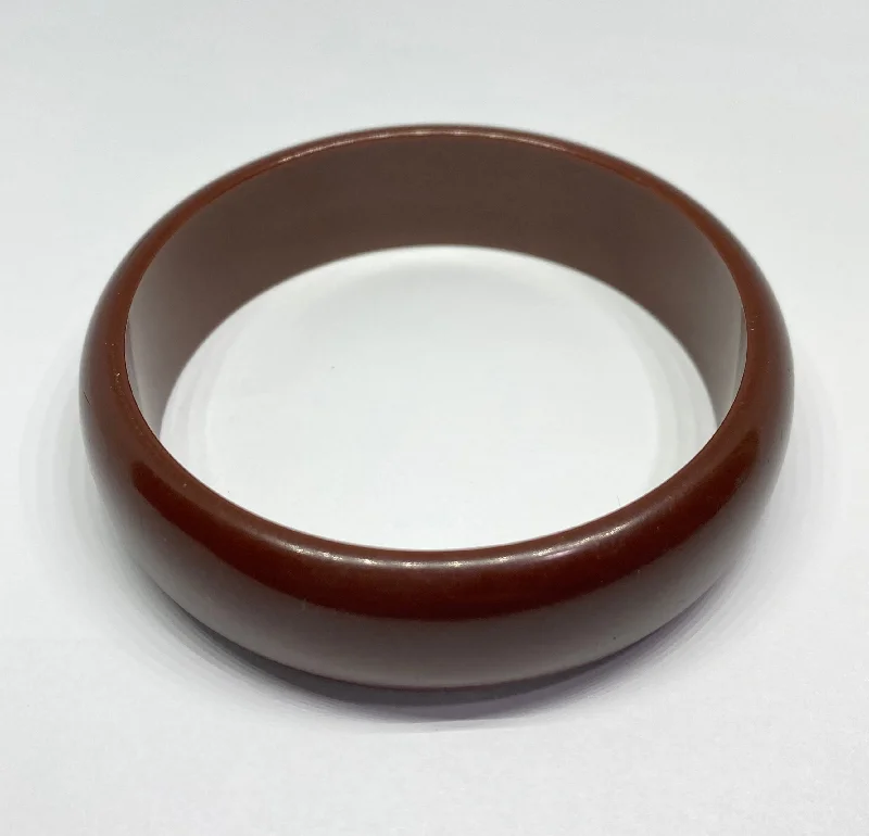 Vintage Bakelite Bangle Bracelet in Coffee