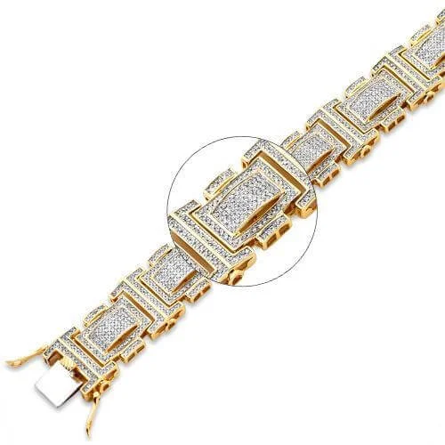 10KY 4.50CTW DIAMOND MENS MICRO PAVE BRACELET