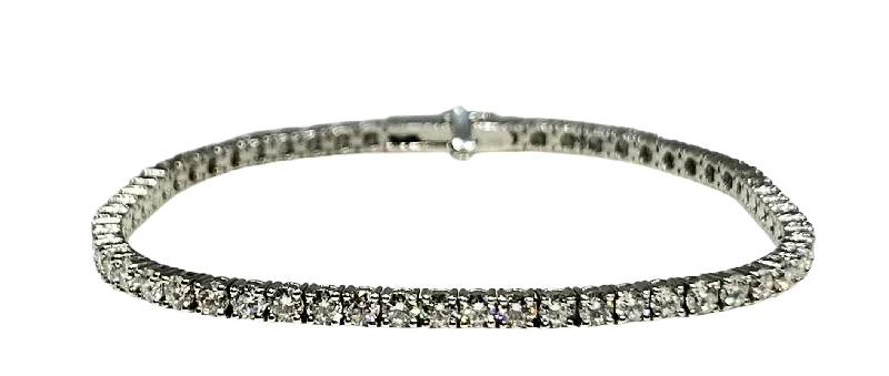 14K White Gold & Lab Created Diamond Tennis Bracelet