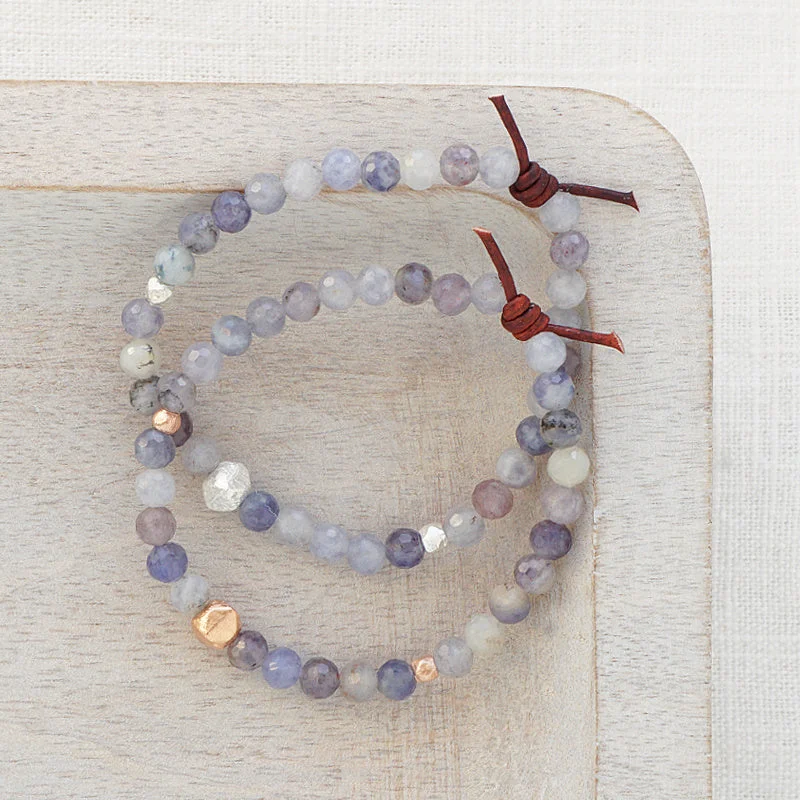 Purple Iolite Affirmation Mini Bracelet | Choose your Affirmation