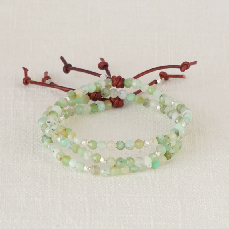 Tiny Mantras Bracelet - Chrysoprase | Daily Intention Bracelet