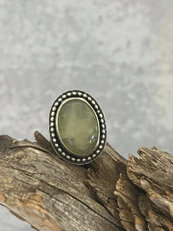 Prehnite ring with a little Shazam